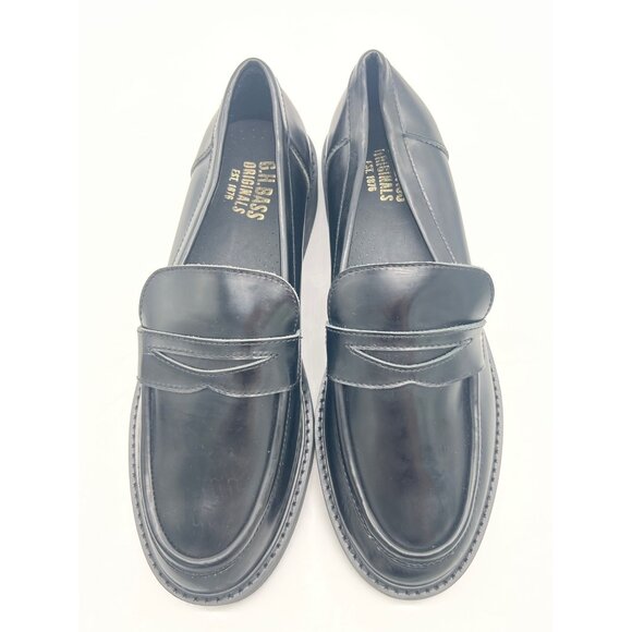 Mens G.H. Bass Black Leather Penny Loafers Size 9 With Cushioned Sole main image 4